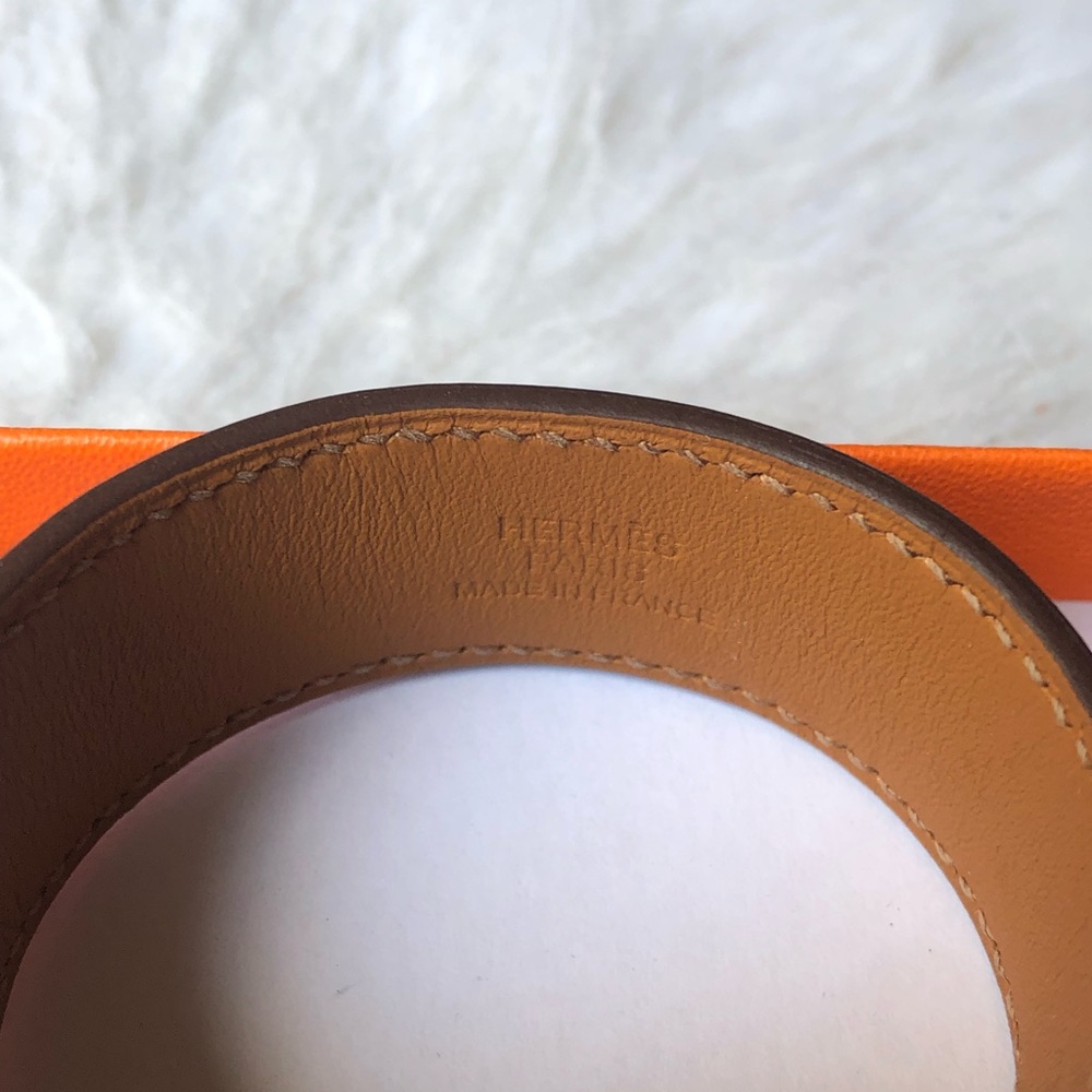 Hermes Collier De Chien 24 CDC pink leather Rose azalee T2 PM cuff bracelet - Picture 3 of 8